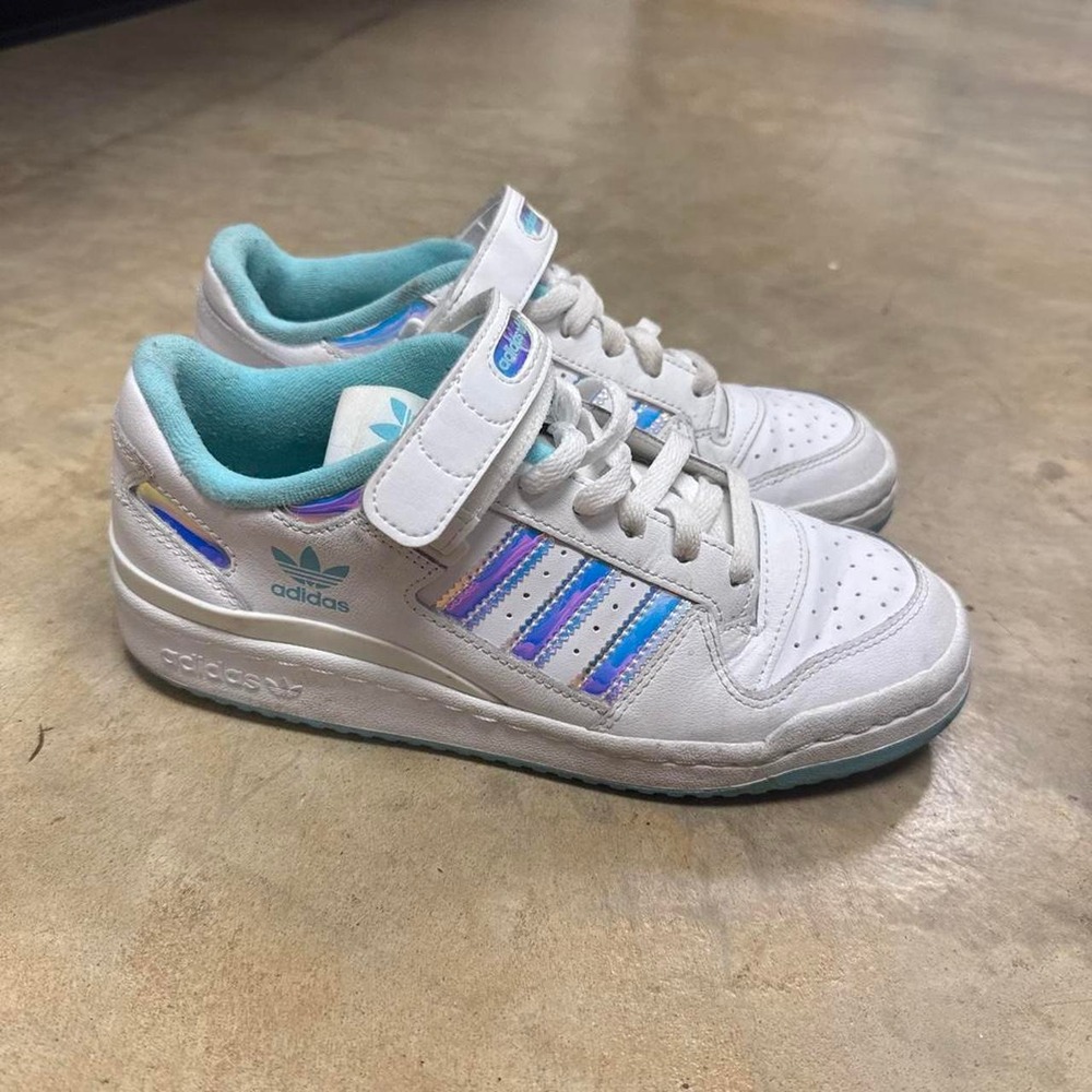 Adidas Forum Low Sneakers White Iridescent Blue GZ8963 Women 6.5